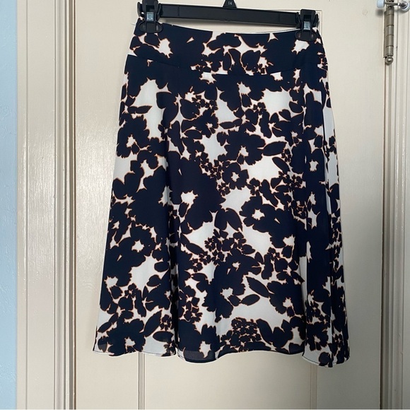 The Limited Skirt Y2K Fully Lined Navy & Orange Silky Feeling A-line Size XS - Picture 3 of 8